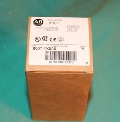 Allen Bradley 800T-FX6A5 Push Button Red Cap Mushroom Head Emergency Stop NEW