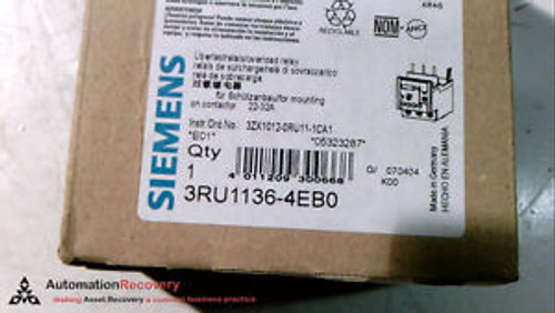 SIEMENS 3RU1136-4EB0 - OVERLOAD RELAY, NEW