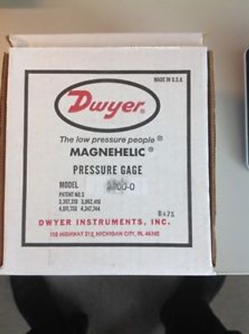 Dwyer 2300-0 Differential Pressure Gauge, range 0.25 - 0 - 0.25