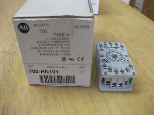 Allen Bradley relay socket base 700-HN101 clean unmarked factory box of 10 grey