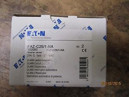 EATON FAZ-C25/1-NA Miniature Circuit Breaker, 25A, C Curve, 1P, PACK OF 2