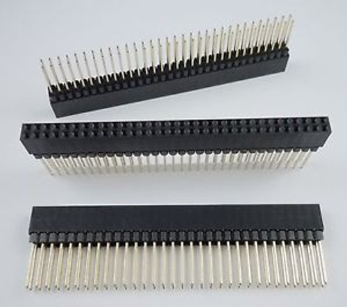 200 Pcs 2.54mm 2x32 Pin 64 Pin Female Double Row Straight Long Pin Header Strip