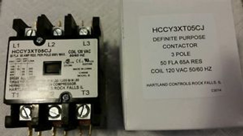 Hartland Controls HCCY3XT05CG Contactor 3-Pole 65AMP 600V Max NEW 50 FLA