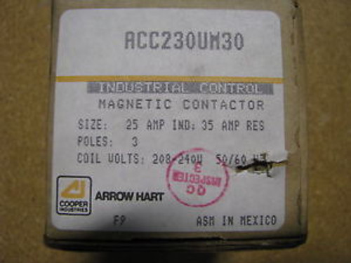 ARROW HART MAGNETIC CONTACTOR ACC230UM30 NSN: 6110-00-875-0374
