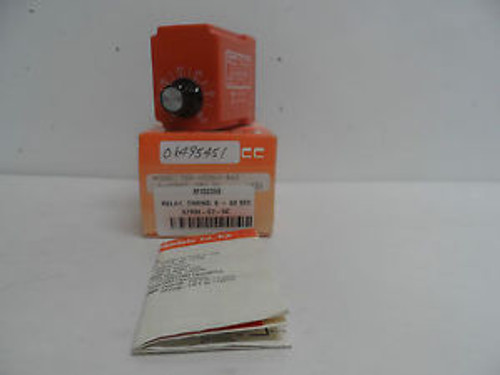 NCC T2K-00060-462 SOLID STATE TIMER 06-60 SEC, 120/240VAC, 10A, T2K-60-462 New