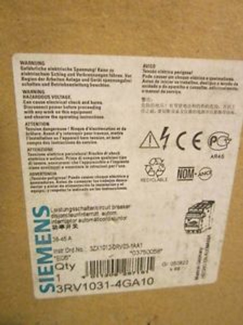 Siemens 3RV1031-4GA10 Circuit Breaker