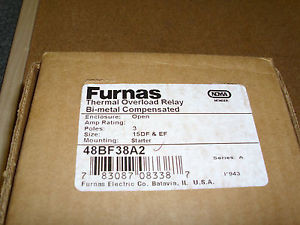 NEW FURNAS 48BF38AZ THERMAL OVERLOAD RELAY, BI-METAL COMPENSATED 3 POLE.