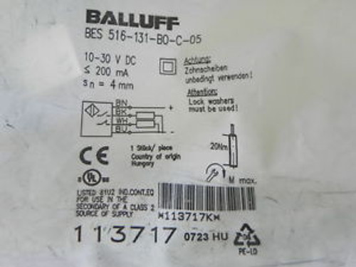 BALLUFF BES 516-131-BO-C-05 SENSOR BES516131BOC05 NEW