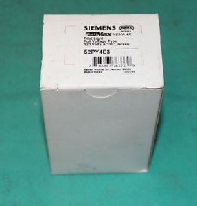 Siemens, 52PY4E3, Pilot Light Full Voltage Type 120V Green NEW