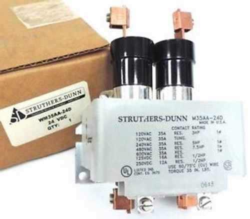 New STRUTHERS-DUNN WM35AA-24D RELAY 35AMP 24VDC,  M35AA-24D