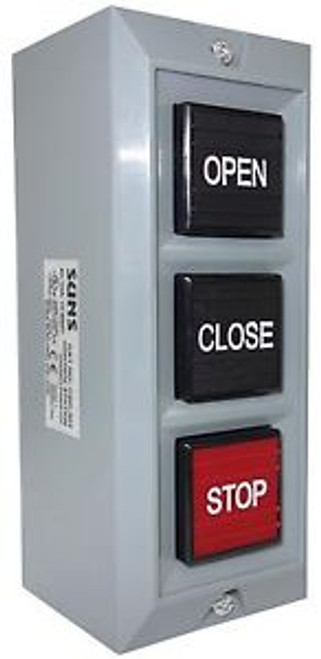 SUNS CSD-303 UL Listed Gray Open/Close/Stop Control Station 2NO/3NC 9001BG303