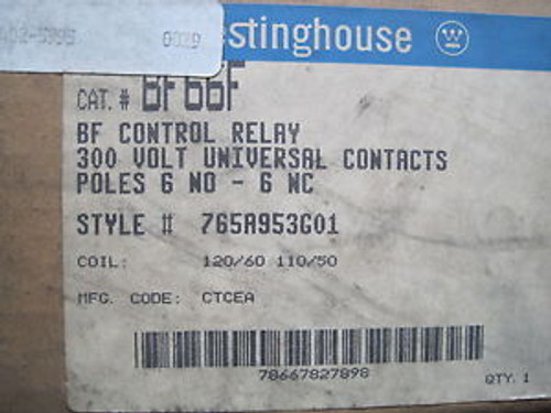 NEW WESTINGHOUSE BF66F CONTROL RELAY