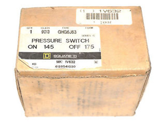 NEW SQUARE D 9013-GHG6J63 PRESSURE SWITCH