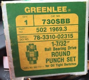 NEW GREENLEE 730SBB 1-7/32 ROUND PUNCH SET 502-1969.3