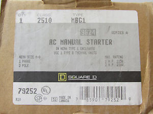 Square D 2510MBG1 AC Manual Starter Single Phase Nema 1 Enclosure NEW in Box