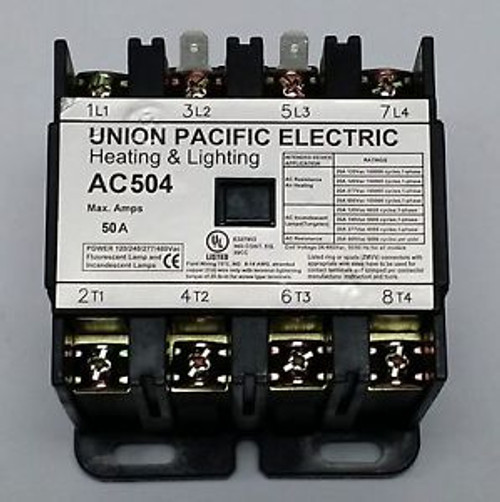 HVAC HEATING LIGHTING CONTACTOR 50A 4P 240V COIL AC504-240