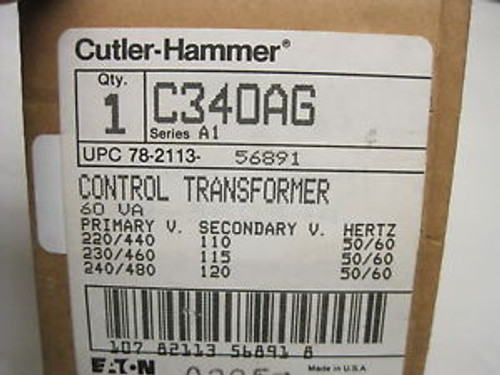 NEW CUTLER-HAMMER C340AG CONTROL TRANSFORMER