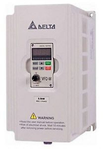 Delta, VFD004M21B-D, Sensorless Vector AC Drive, 0.5HP, 2.5A, 230V, 1-phase.
