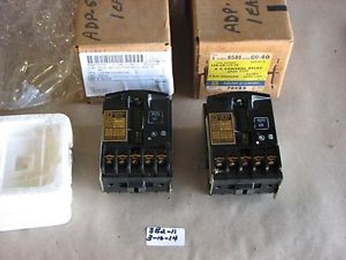 LOT OF 2 New SQUARE D  AC CONTROL RELAY CLASS 8501 TYPE G0-40 SERIES D
