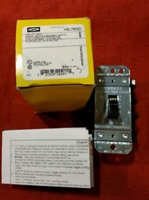 HUBBELL WIRING DEVICE HBL7853D Manual Motor Switch, 50A, 600VAC, 3P Toggle, New
