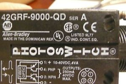 ALLEN BRADLEY PHOTOSWITCH 42GRF-9000-QD SER A WITH CABLE 43GR-FIS25SL