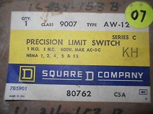 1  Square D 9007-Aw-12 Precision Limit Switch