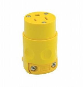 Leviton 000-515cv 3Wire Grounding Connector, Straight Blade - Yellow 100 pack