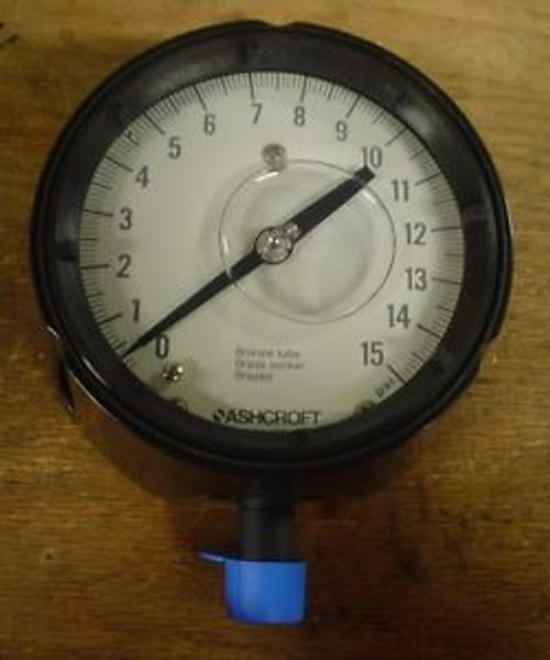 New Ashcroft Duragauge liquid filled pressure gauge 45-1279-ASL-04L-15#  0-15psi