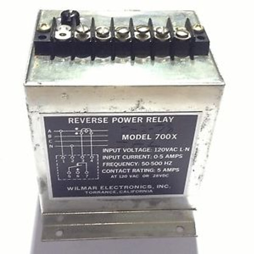 Wilmar Electronics Reverse Power Relay Model 700X 5A 120V 500HZ