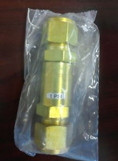 Nupro Swagelok Lot of (5), B-8C-1, 1/2 Brass Check Valve, 1psi CP, New Unopened