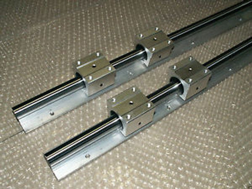 SBR25-600mm 25MM LINEAR SLIDE GUIDE SHAFT 2 RAIL+4 SBR25UU BEARING BLOCK CNC SET