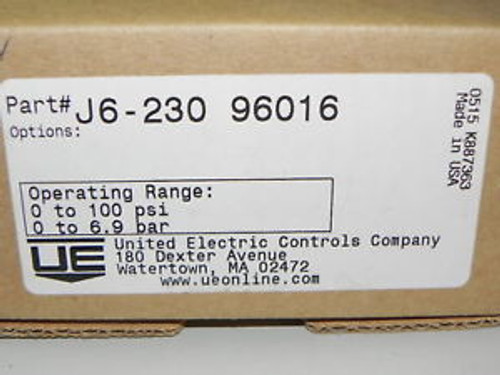 New UNITED ELECTRIC J6-230 96016 PRESSURE SW J623096016