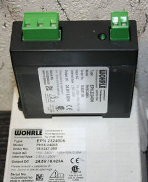 W├╢hrle  Wohrle EPN 2324006 Model PH15-2406A  (24 V / 0,625 A - mains 94-264V AC