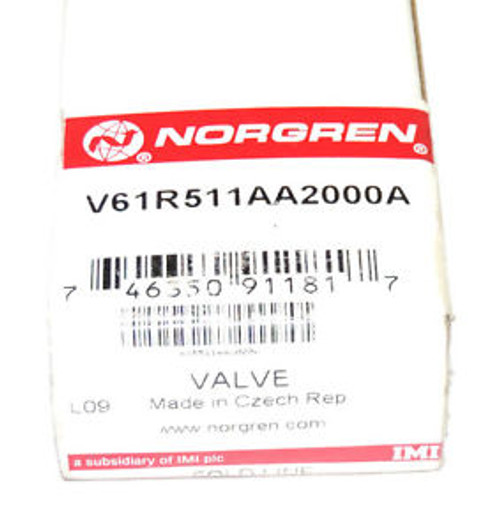 New NORGREN V61R511AA2000A SOLENOID VALVE 1/4, 14-122 F MAX TEMP, 145 PSIG MAX