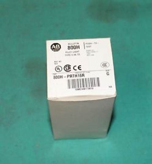 Allen Bradley, 800H-PRTH16R, Pilot Light Push to Test Red Lens Button NEW