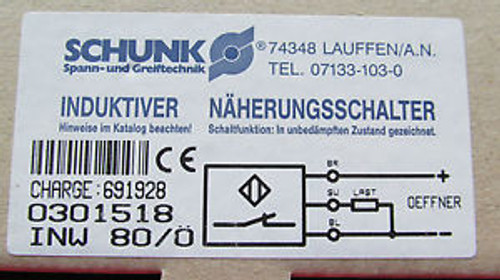 New in the Box Schunk Sensor Set 0301518 INW 80/0ping