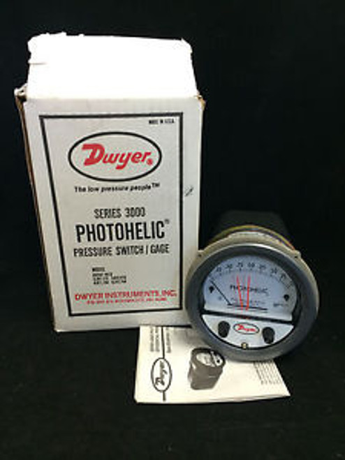 Dwyer Series 3000 Photohelic Pressure Switch Gage Model 3000-00-TP New