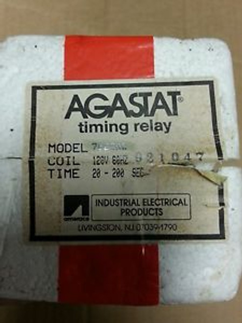 AGASTAT TIMING RELAY MODEL 7022AE 20-200SEC 120V