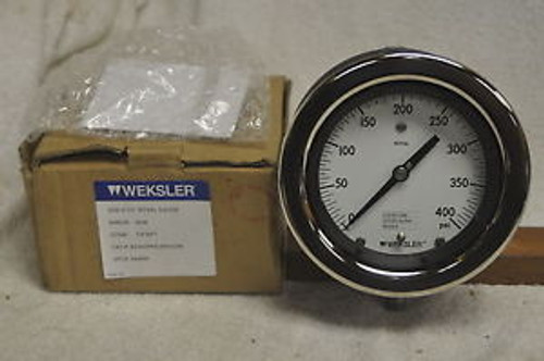 Weksler 4 1/2 Royal Gauge AS442Pk4LW Pressure Gauge 400 Max PSI 1/4 NPT NEW