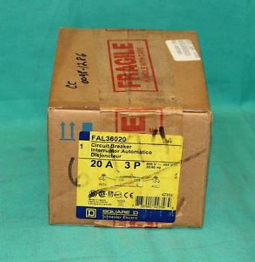 Square D FAL36020 Circuit Breaker 20A 3P 600V 50/60Hz NEW