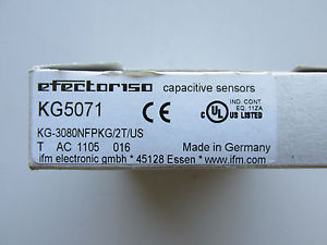 IFM Electronics KG5071 Capacitive Sensor KG-3080NFPKG/2T/US NEW in Box