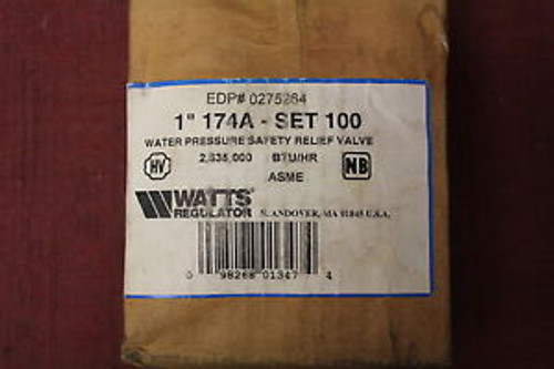 Watts M1174A-SET 100 LB 1 Water Pressure Safety Relief Valve Model M1. New