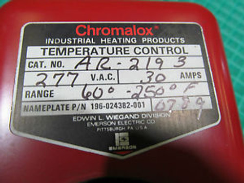 New in Box Chromalox AR-2193 30 Amps 277 VACping