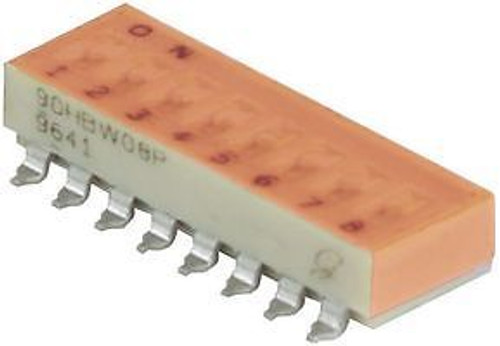 GRAYHILL 90HBW08PT SWITCH, DIP, 8 POS, SPST, RECESSED SLIDE (100 pieces)