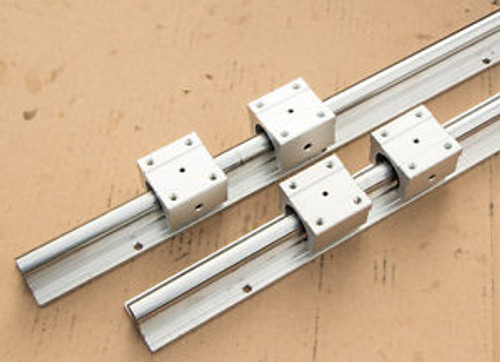 2 Set SBR20-500mm 20mm fully supported linear rail shaft rod+4 SBR20UU CNC (C)