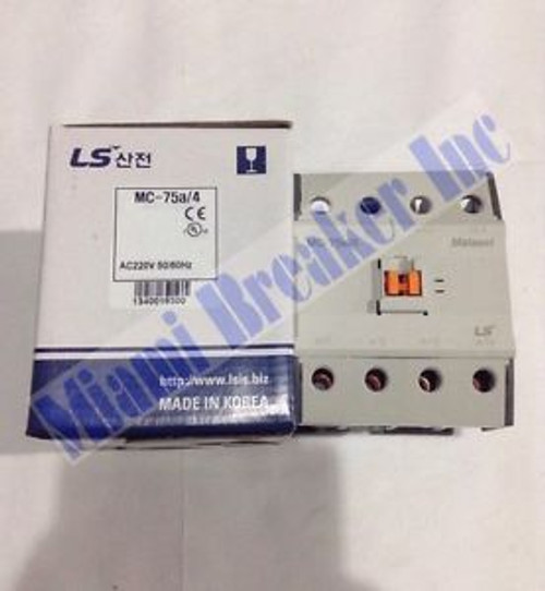 MC-75a/4 220 LS Contactor Screw Type 4 Pole 220 Volts Coil MC-075a/4-220 UL NEW