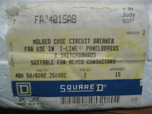 NEW SQUARE D 15 AMP 2 POLE BREAKER FA24015AB    GG-16