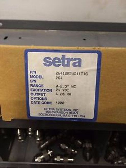 Setra Industrial Pressure Sensor Model 264 26412R5WD11T1G 24 VDC 4-20 mA