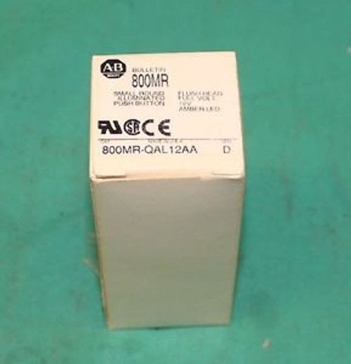 Allen Bradley 800MR-QAL12AA Illuminated Pushbutton Button 12V Amber LED NEW