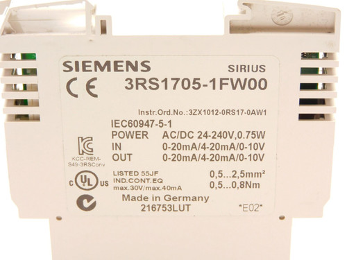 Siemens  3Rs1705-1Fw00  Multifunction Interface Converter